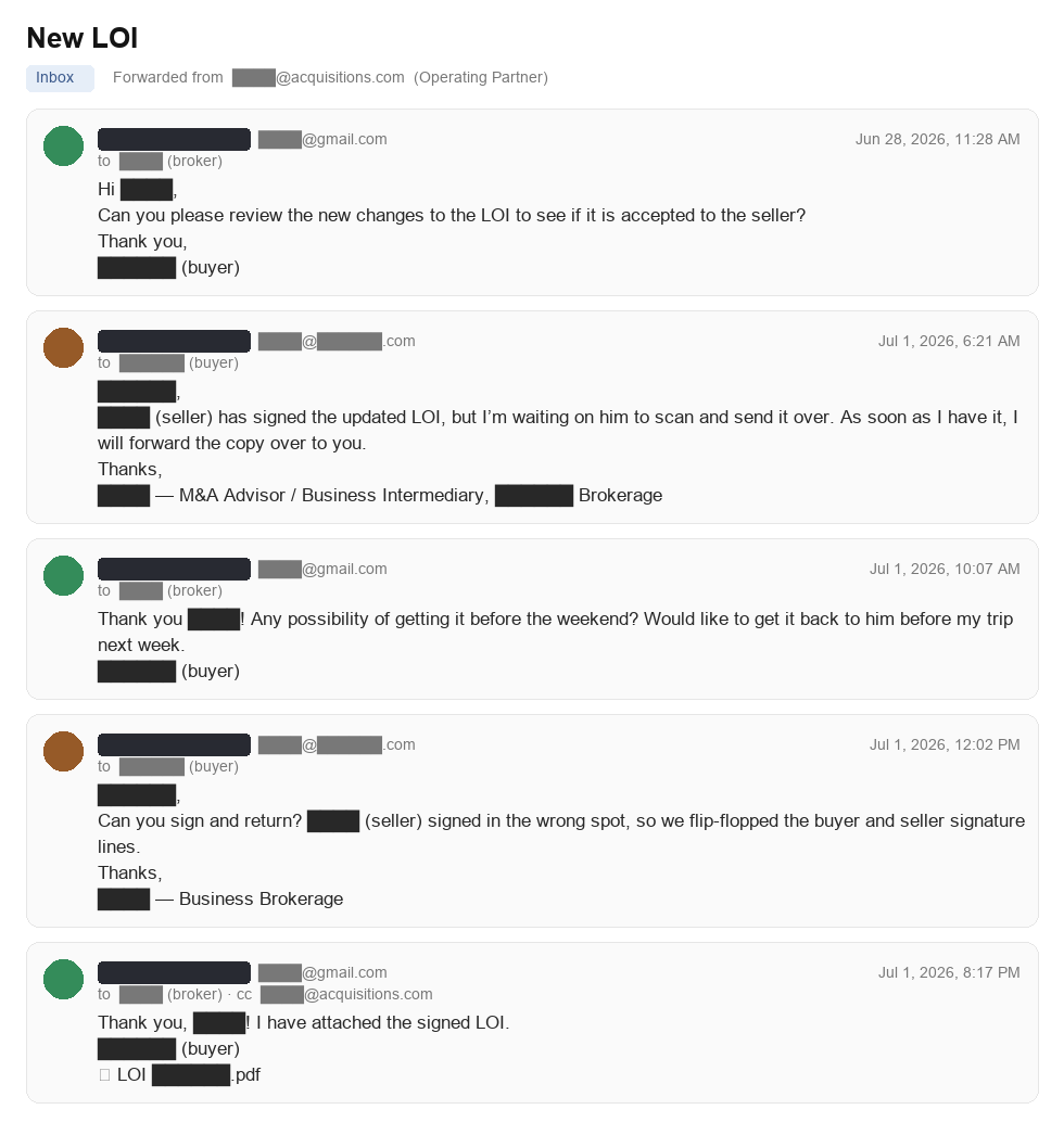 Broker email thread
