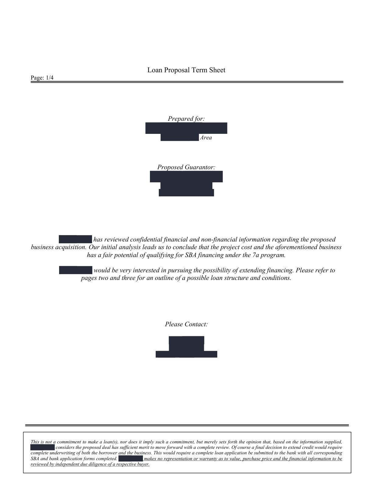 Term sheet