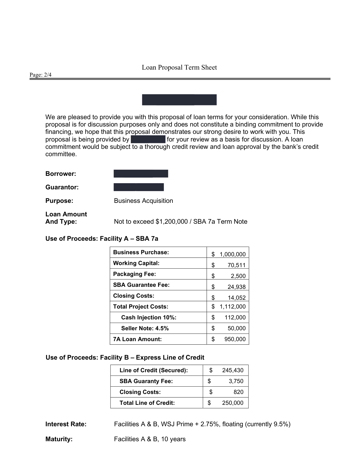 Loan structure